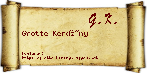 Grotte Kerény névjegykártya